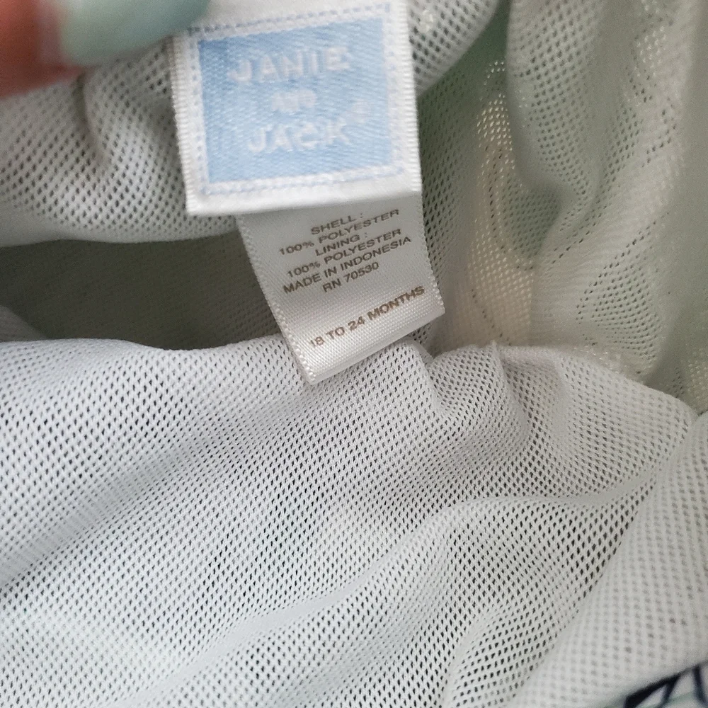 Janie and Jack Boys Swim Trunks Green Anchor Print sz18-24m